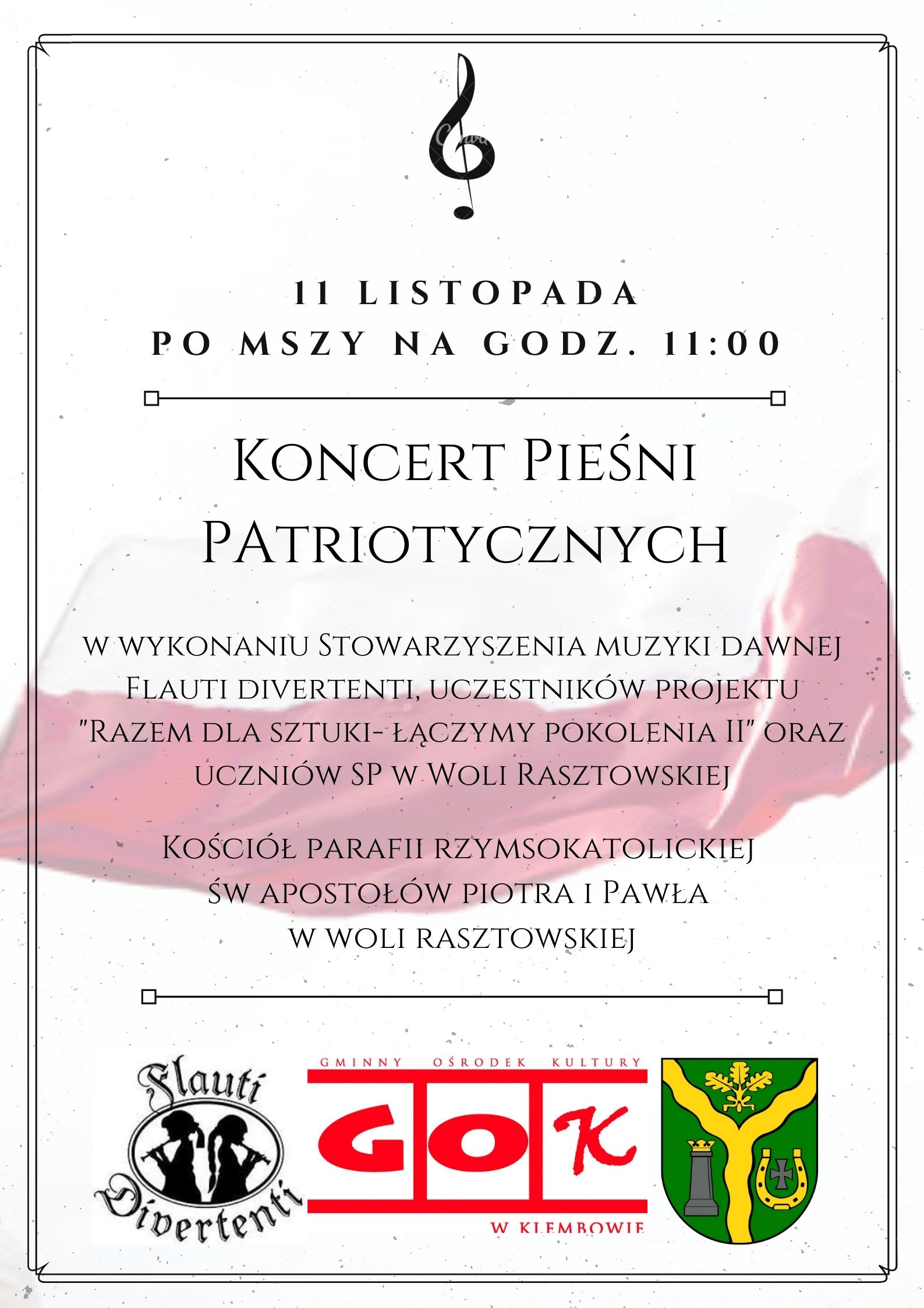 11 listopada- Koncert Pieśni Patriotycznej